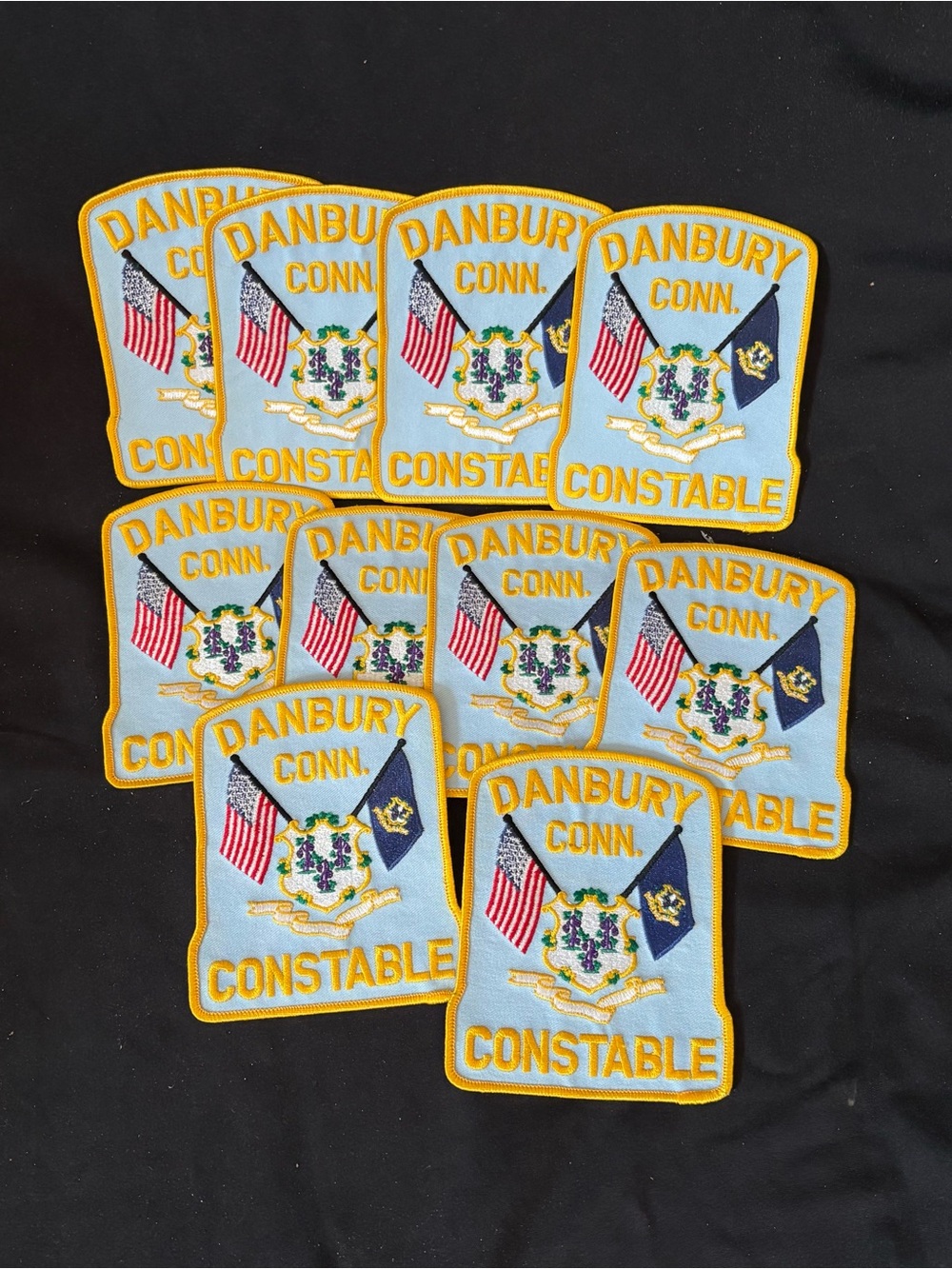Lot of 10 Danbury, Connecticut Police Constable Patches
